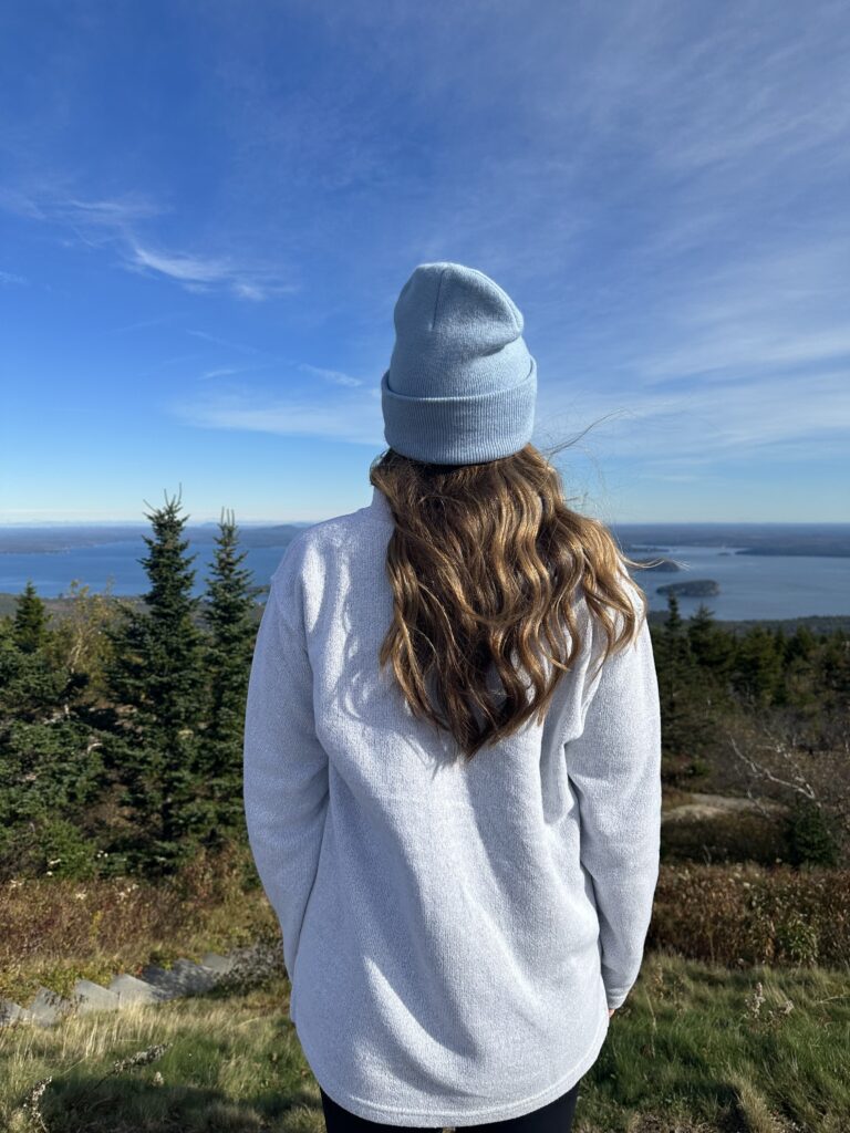 looking out at the top of Cadillac mountain
