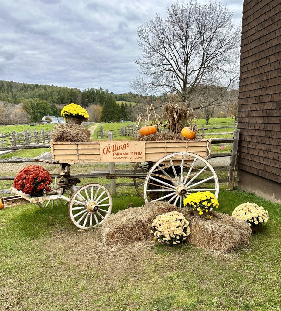 wooden wagon at Billings Farm in Vermont