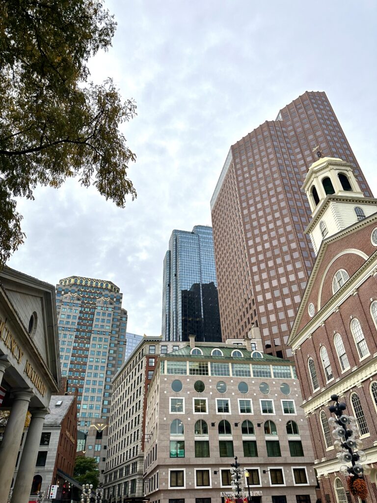 Quincy market and skyscrapers in Boston, Massachusetts