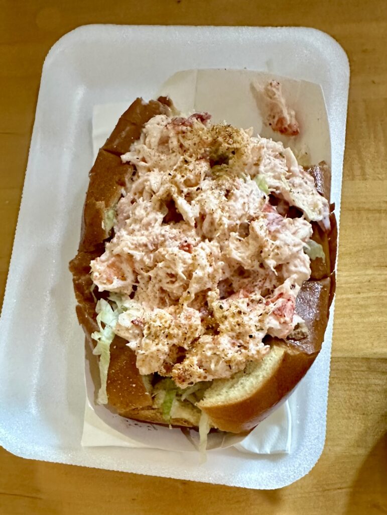 cold lobster roll at Quincy Market in Boston