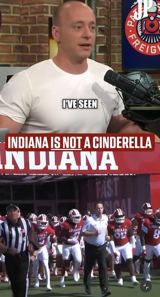 Screenshot of a reel that Josh Pate, a sports analyst, made about Indiana's football team
